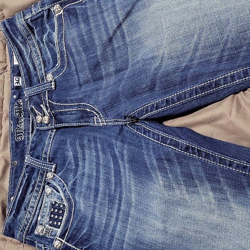 Miss Me 30x33 Slightly Distressed Denim.